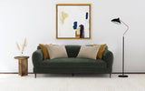 Jade Chenille Sofa & Loveseat - Waterfall Bench Seat with Sculpted Arms & Metal Legs in Green – view 1