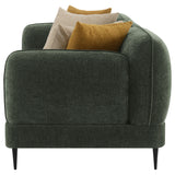 Jade Chenille Sofa & Loveseat - Waterfall Bench Seat with Sculpted Arms & Metal Legs in Green – view 8