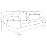 Jade Chenille Sofa & Loveseat - Waterfall Bench Seat with Sculpted Arms & Metal Legs in Green – view 15