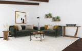 Jade Chenille Sofa & Loveseat - Waterfall Bench Seat with Sculpted Arms & Metal Legs in Green – view 16