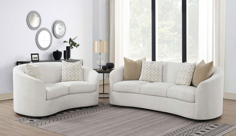 Rainn Curved Boucle Sofa, Loveseat & Accent Chair - 2pcs- Sofa + Loveseat