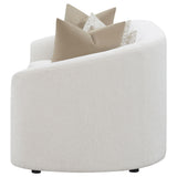 Rainn Curved Boucle Sofa, Loveseat & Accent Chair - Sloped Arms in Latte, Modern Living Room Sets – view 11