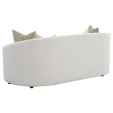 Rainn Curved Boucle Sofa, Loveseat & Accent Chair - Sloped Arms in Latte, Modern Living Room Sets – view 12