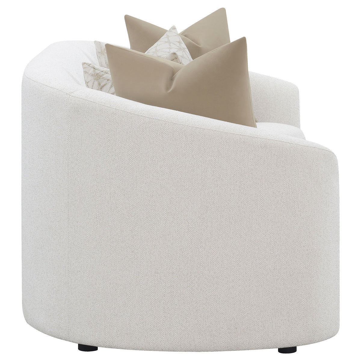 Rainn Curved Boucle Sofa, Loveseat & Accent Chair - Sloped Arms in Latte, Modern Living Room Sets – view 14
