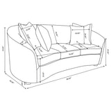 Rainn Curved Boucle Sofa, Loveseat & Accent Chair - Sloped Arms in Latte, Modern Living Room Sets – view 18