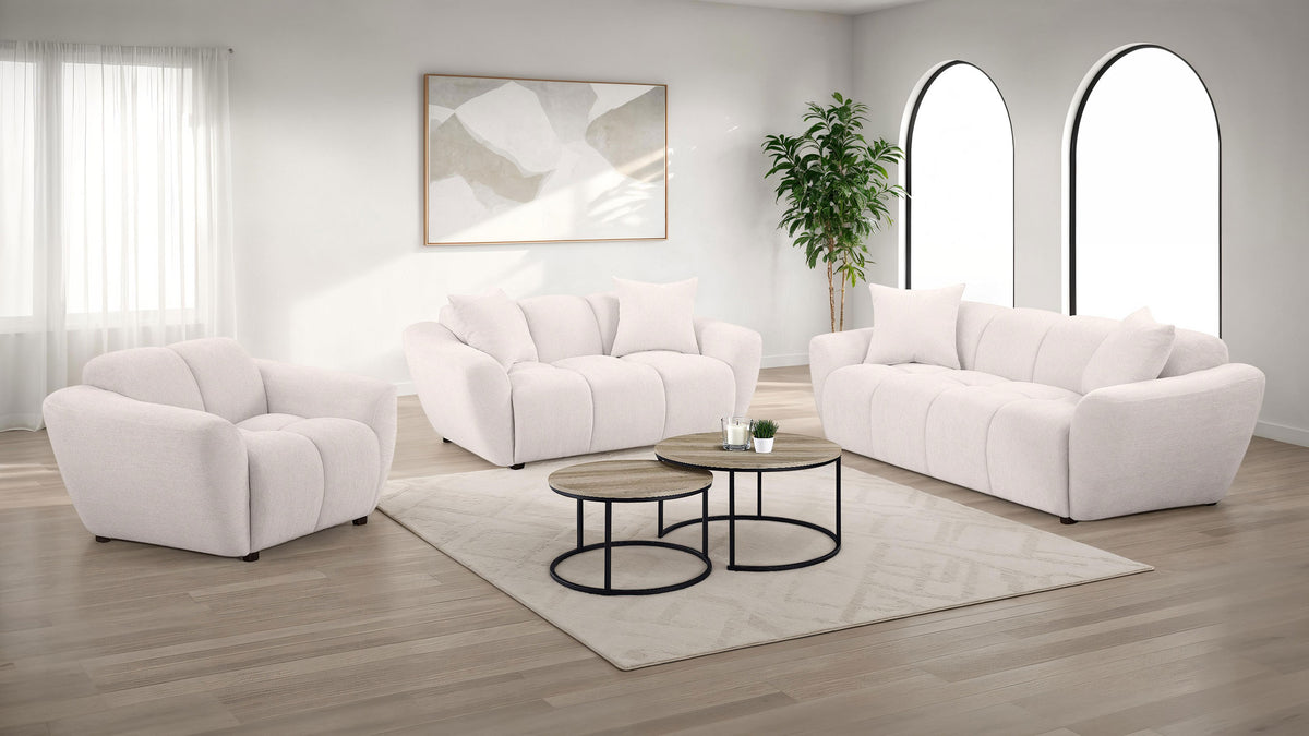 Destino Splayed Arm Sofa, Loveseat & Accent Chair - 3pcs- Sofa + Loveseat + Accent Chair