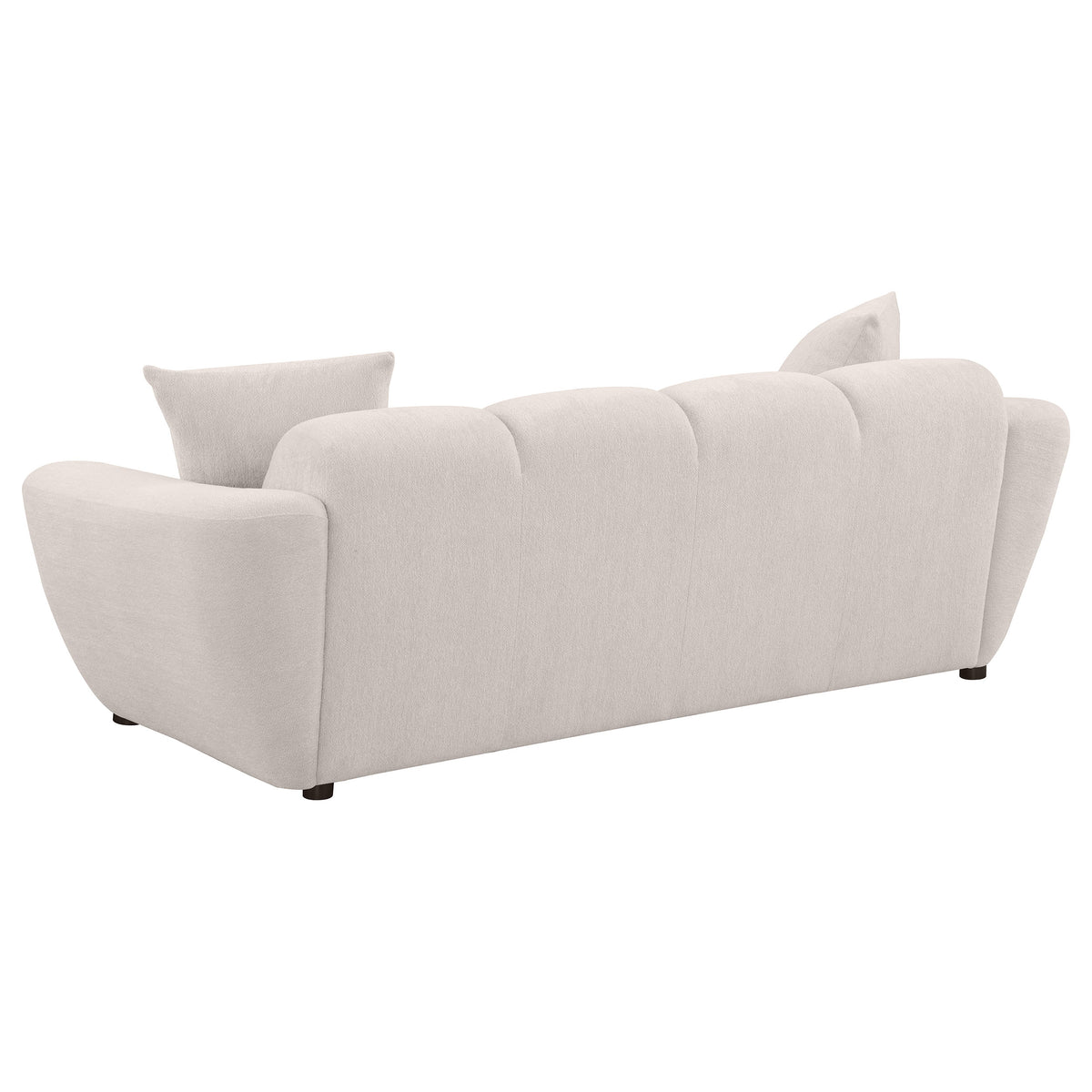 Destino Splayed Arm Sofa, Loveseat & Accent Chair - Channel-Tufted Greige Chenille, Modern Living Room Sets – view 12