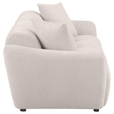 Destino Splayed Arm Sofa, Loveseat & Accent Chair - Channel-Tufted Greige Chenille, Modern Living Room Sets – view 14