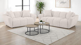Destino Splayed Arm Sofa, Loveseat & Accent Chair - Channel-Tufted Greige Chenille, Modern Living Room Sets – view 17