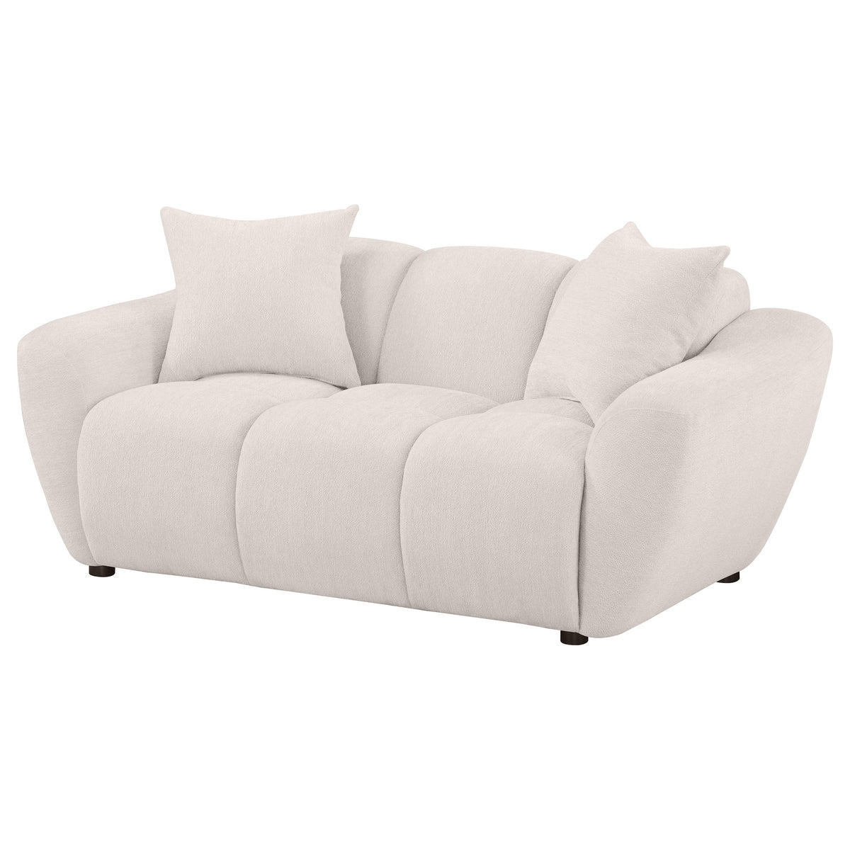 Destino Splayed Arm Sofa, Loveseat & Accent Chair - Channel-Tufted Greige Chenille, Modern Living Room Sets – view 20