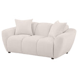 Destino Splayed Arm Sofa, Loveseat & Accent Chair - Channel-Tufted Greige Chenille, Modern Living Room Sets – view 20
