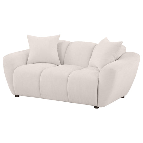 Destino Splayed Arm Sofa, Loveseat & Accent Chair - Channel-Tufted Greige Chenille, Modern Living Room Sets – view 20