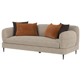 Jade Chenille Sofa & Loveseat - Sculpted Track Arms, Waterfall Seat & Metal Legs in Latte – view 8