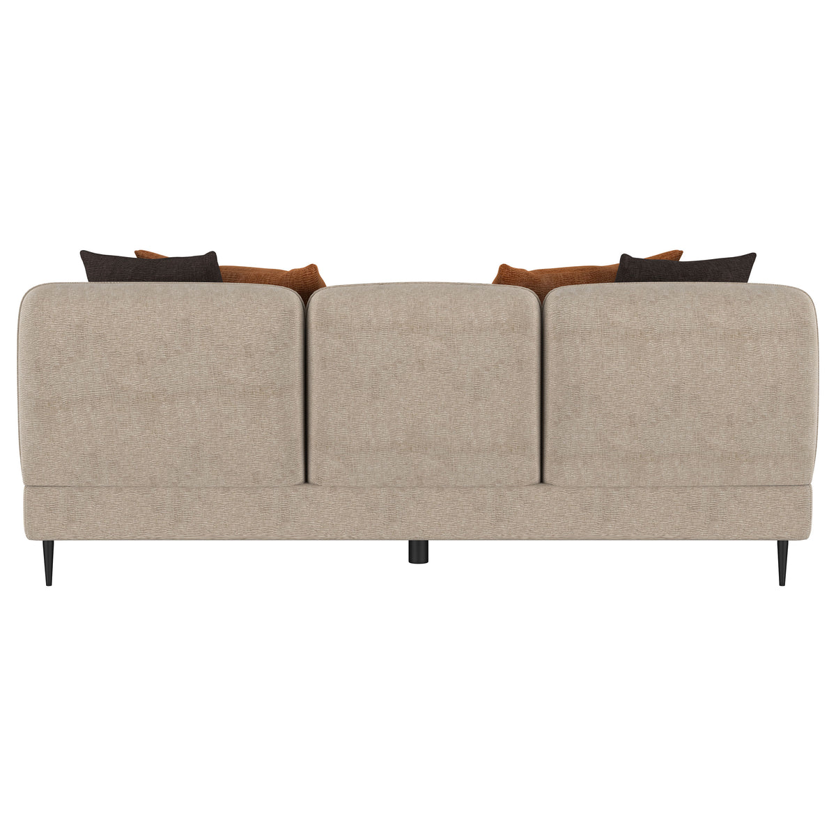 Jade Chenille Sofa & Loveseat - Sculpted Track Arms, Waterfall Seat & Metal Legs in Latte – view 11