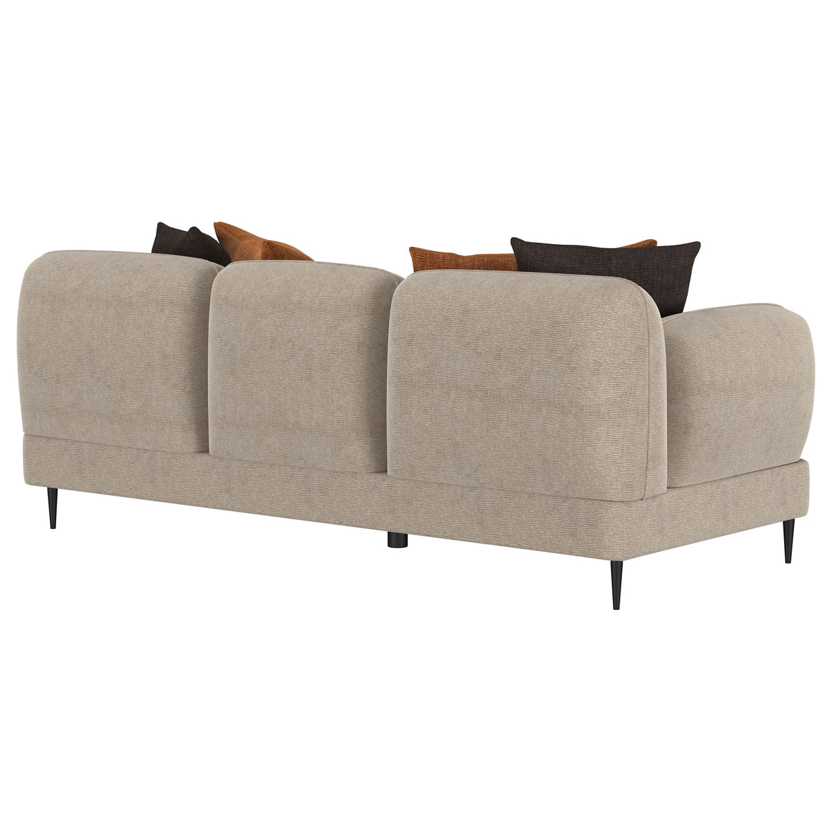 Jade Chenille Sofa & Loveseat - Sculpted Track Arms, Waterfall Seat & Metal Legs in Latte – view 12