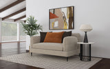 Jade Chenille Sofa & Loveseat - Sculpted Track Arms, Waterfall Seat & Metal Legs in Latte – view 2