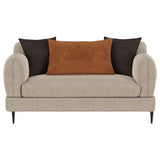 Jade Chenille Sofa & Loveseat - Sculpted Track Arms, Waterfall Seat & Metal Legs in Latte – view 20