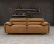Buxton Top Grain Leather Sofa & Loveseat - Low-Profile Track Arms in Orange, Modern Living Room Sets – view 1