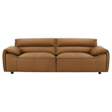 Buxton Top Grain Leather Sofa & Loveseat - Low-Profile Track Arms in Orange, Modern Living Room Sets – view 6