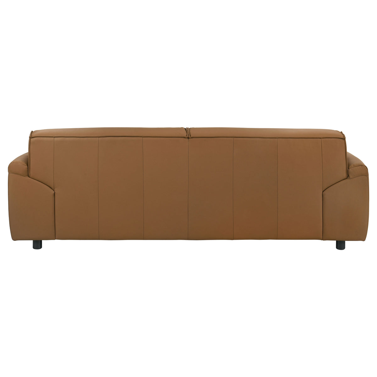 Buxton Top Grain Leather Sofa & Loveseat - Low-Profile Track Arms in Orange, Modern Living Room Sets – view 10