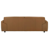 Buxton Top Grain Leather Sofa & Loveseat - Low-Profile Track Arms in Orange, Modern Living Room Sets – view 10