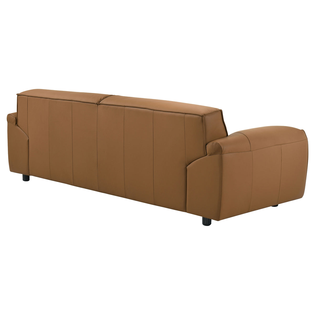 Buxton Top Grain Leather Sofa & Loveseat - Low-Profile Track Arms in Orange, Modern Living Room Sets – view 11