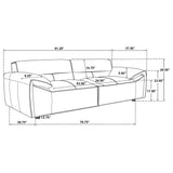 Buxton Top Grain Leather Sofa & Loveseat - Low-Profile Track Arms in Orange, Modern Living Room Sets – view 15