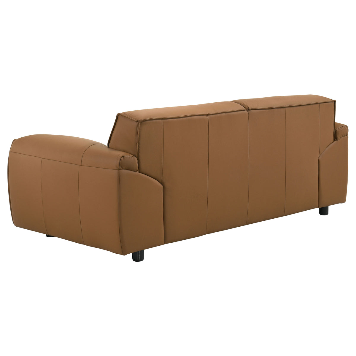 Buxton Top Grain Leather Sofa & Loveseat - Low-Profile Track Arms in Orange, Modern Living Room Sets – view 20