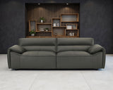 Buxton Top Grain Leather Sofa & Loveseat - Low-Profile Track Arm Design in Graphite – view 1