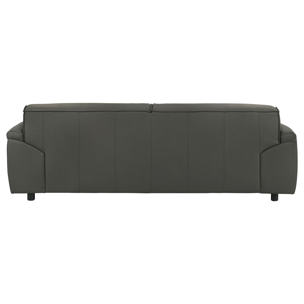 Buxton Top Grain Leather Sofa & Loveseat - Low-Profile Track Arm Design in Graphite – view 10