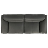 Buxton Top Grain Leather Sofa & Loveseat - Low-Profile Track Arm Design in Graphite – view 13