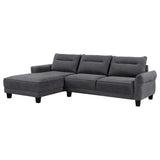 Caspian Curved Arm Boucle Chaise Sectional Sofa