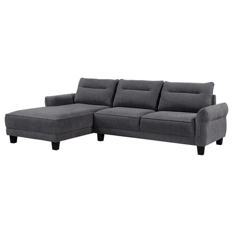 Caspian Curved Arm Boucle Chaise Sectional Sofa
