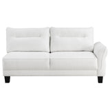 Caspian Curved Arm Chaise Sectional - White Boucle with Pocket Coil Seats & Black Tapered Legs – view 7