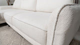 Caspian Curved Arm Chaise Sectional - White Boucle with Pocket Coil Seats & Black Tapered Legs – view 14