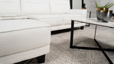Caspian Curved Arm Chaise Sectional - White Boucle with Pocket Coil Seats & Black Tapered Legs – view 16