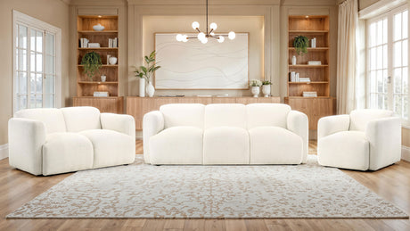 Dorset Round Track Arm Sofa, Loveseat & Accent Chair - 3pcs- Sofa + Loveseat + Accent Chair