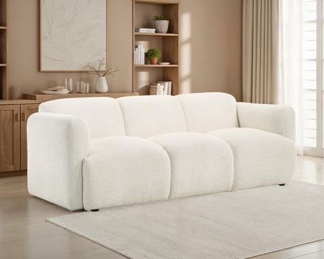 Dorset Round Track Arm Sofa, Loveseat & Accent Chair - Sculptural White Textured Fabric with Pocket Coils – view 1
