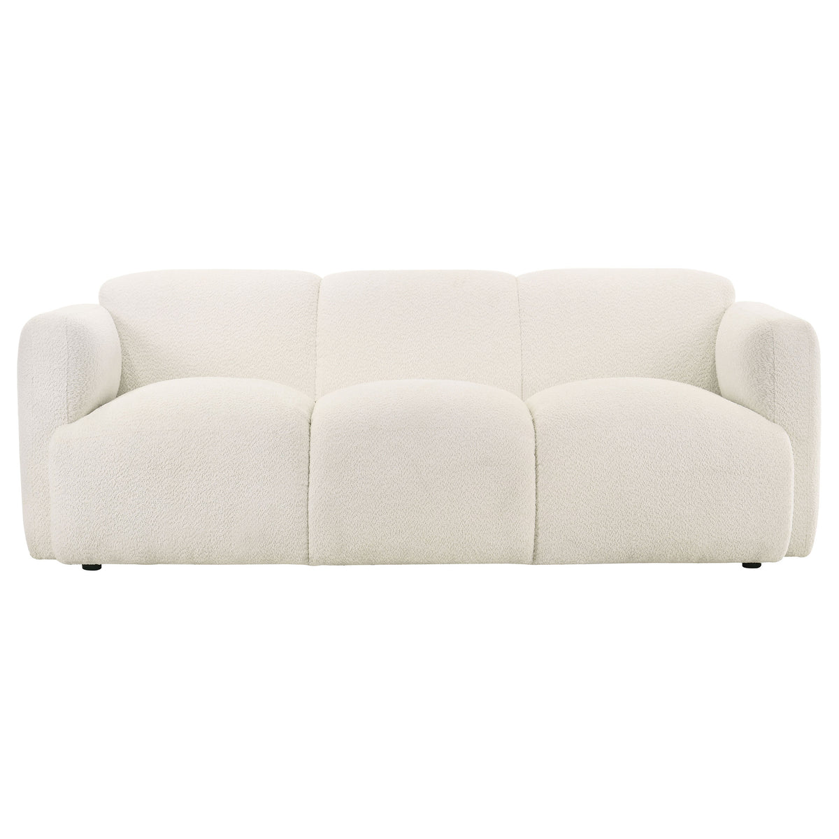 Dorset Round Track Arm Sofa, Loveseat & Accent Chair - Sculptural White Textured Fabric with Pocket Coils – view 7
