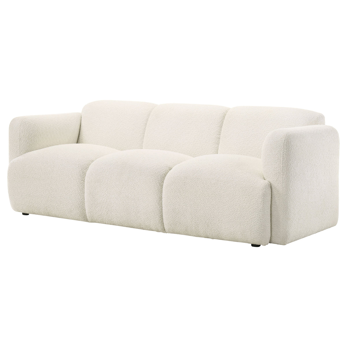 Dorset Round Track Arm Sofa, Loveseat & Accent Chair - Sculptural White Textured Fabric with Pocket Coils – view 8