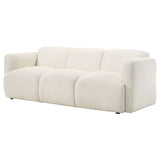 Dorset Round Track Arm Sofa, Loveseat & Accent Chair - Sculptural White Textured Fabric with Pocket Coils – view 8