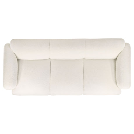 Dorset Round Track Arm Sofa, Loveseat & Accent Chair - Sculptural White Textured Fabric with Pocket Coils – view 14