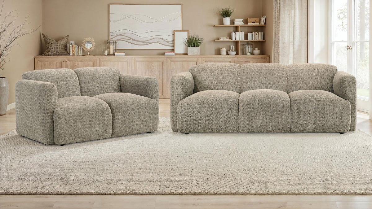Dorset Rounded Track Arm Sofa, Loveseat & Accent Chair - 2pcs- Sofa + Loveseat
