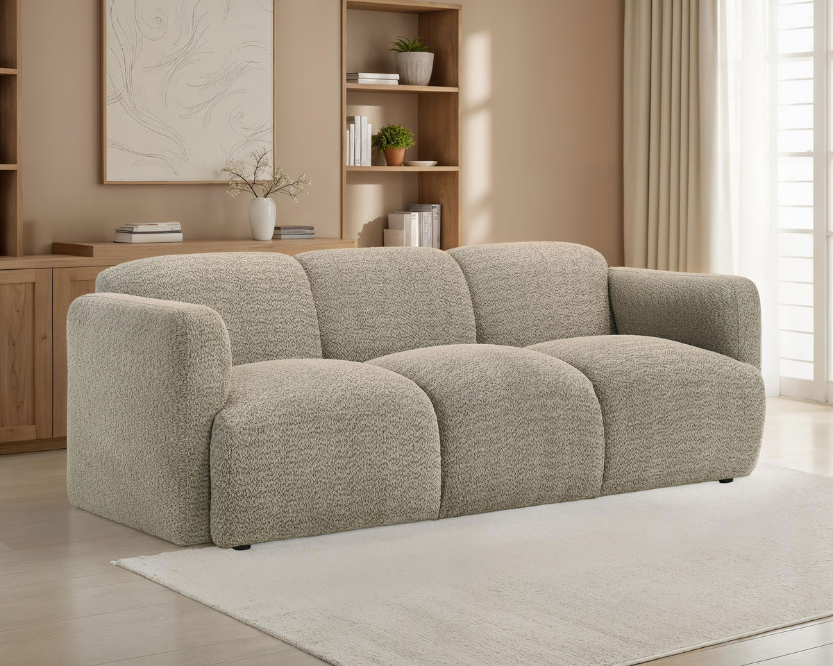 Dorset Rounded Track Arm Sofa, Loveseat & Accent Chair - Low-Profile Textured Brown Fabric, Living Room Sets – view 1