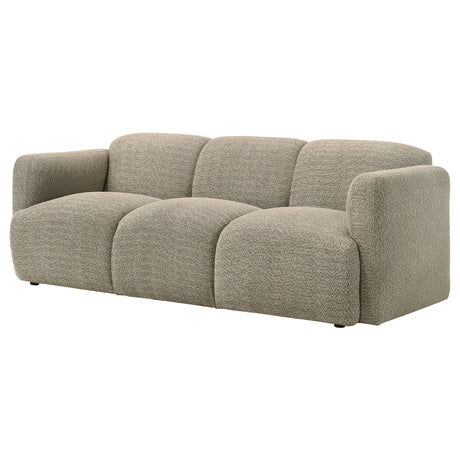 Dorset Rounded Track Arm Sofa, Loveseat & Accent Chair - Low-Profile Textured Brown Fabric, Living Room Sets – view 10