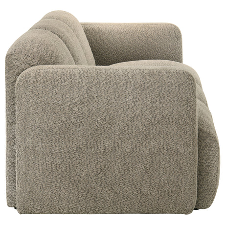 Dorset Rounded Track Arm Sofa, Loveseat & Accent Chair - Low-Profile Textured Brown Fabric, Living Room Sets – view 15