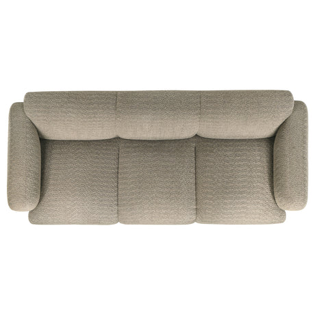 Dorset Rounded Track Arm Sofa, Loveseat & Accent Chair - Low-Profile Textured Brown Fabric, Living Room Sets – view 16