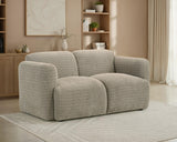Dorset Rounded Track Arm Sofa, Loveseat & Accent Chair - Low-Profile Textured Brown Fabric, Living Room Sets – view 2