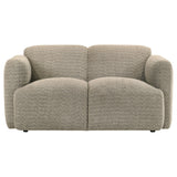 Dorset Rounded Track Arm Sofa, Loveseat & Accent Chair - Low-Profile Textured Brown Fabric, Living Room Sets – view 20