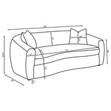 Isabella Curved Sofa, Loveseat & Accent Chair - Ivory Faux Sheepskin with Sloped Arms – view 16